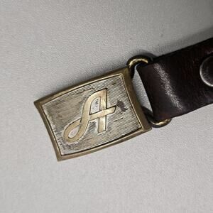 Vintage Signed "HICKOK USA Master Plate" Monogram A Brass Tone Belt Buckle